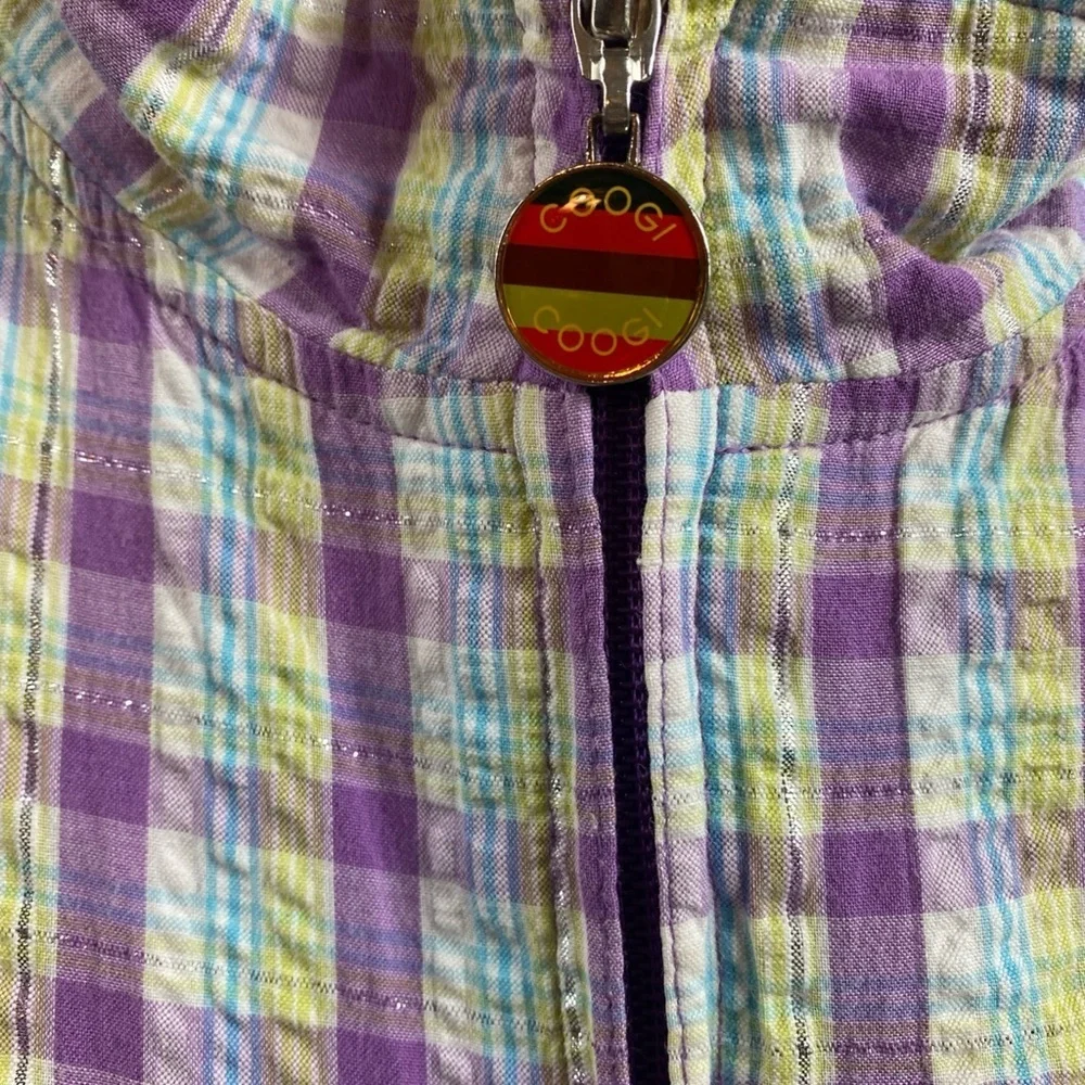 Vintage Coogi Australia Purple Harrington Plaid Full Zip Jacket Classic Fit 6/L
